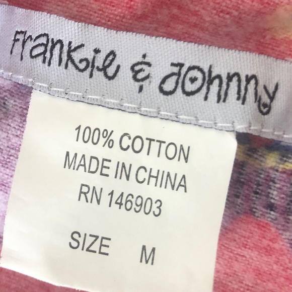 Sleep Shirt Medium Elephants Pink Purple Flannel Button Front - Picture 2 of 9